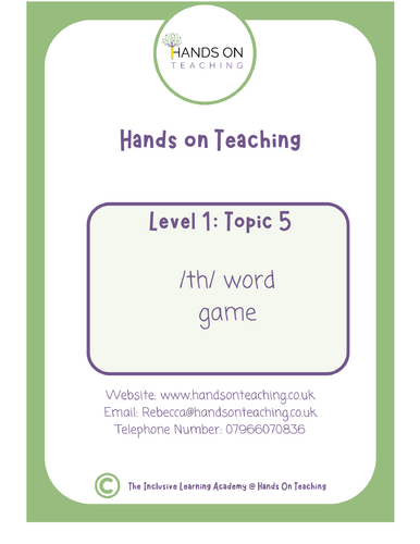 Hands on Teaching /th/ Words Game