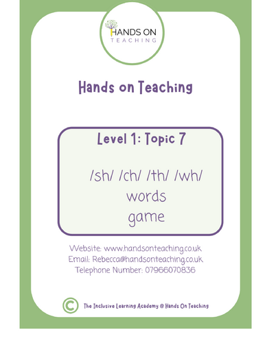 Hands on Teaching /sh/ /ch/ /th/ /wh/ Words Game