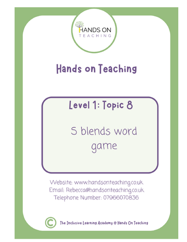 Hands on Teaching S Blend Word Game