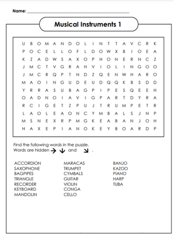 Music Wordsearch