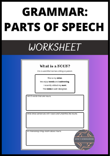 Nouns Worksheet - Grammar for Middle and High School