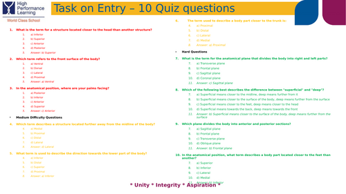 IB Sport Exercise and Health Science Lesson 1 B1.1.2