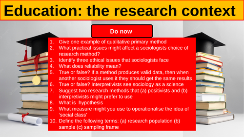 A Level Sociology Research Methods: Research Context