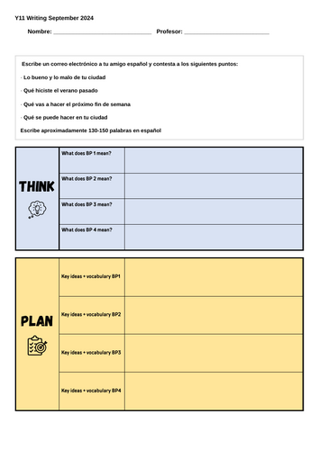 GCSE writing strip