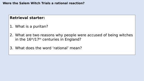 Salem Witch Trials Lesson