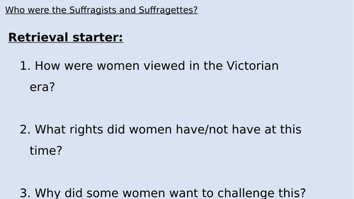 Suffragists vs Suffragettes Lesson