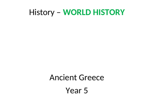 History Units of Works Year 5 - editable