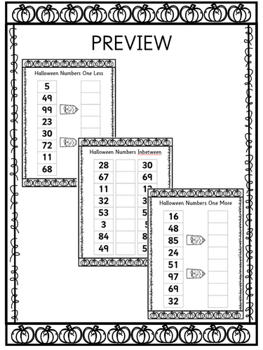 One More, One Less KS1 Maths Halloween Freebie