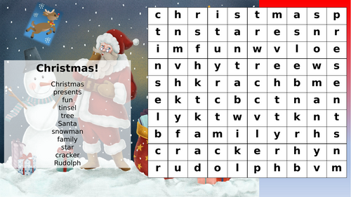 KS2 Fun Christmas Wordsearch - as Powerpoint and PDF