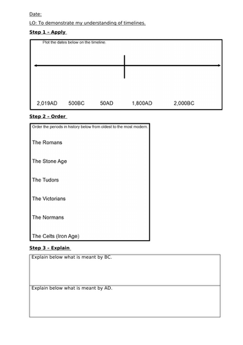 Timelines and Periods in History Activity