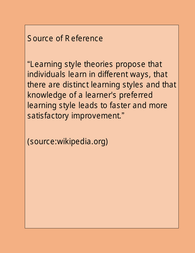 Source of reference_learning style