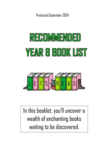 Year 8 Recommended Reading List