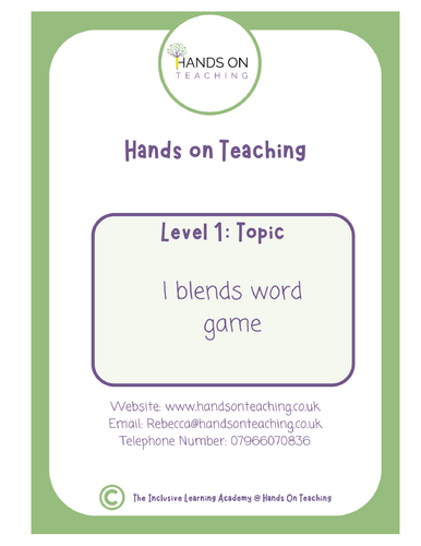 Hands on Teaching L blends word games