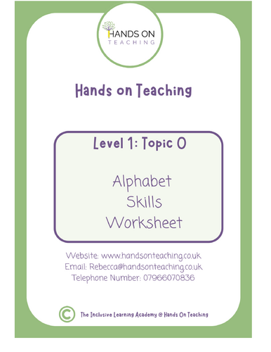 Hands on Teaching Alphabet Skills Worksheets