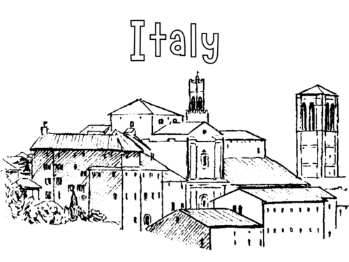 All about Italy - Colouring Pages