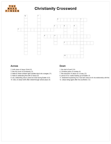 Christianity Crossword