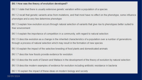 GCSE Biology  B6