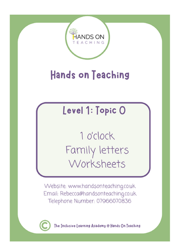 Hands on Teaching One O’Clock Family Letters