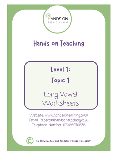 Hands on Teaching Long Vowels Worksheets