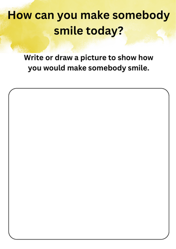 Making someone smile sheet KS1 PSHE