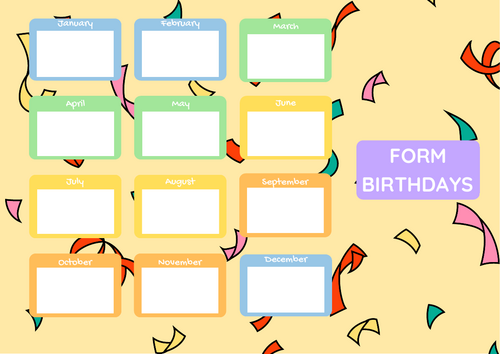 Form birthday A4 poster