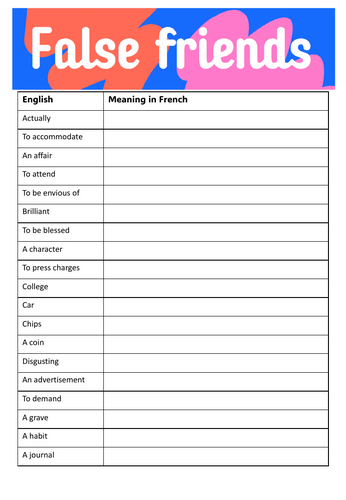 False friends English - French