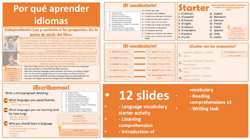 Spanish AQA GCSE 7.2 Por qué aprender idiomas