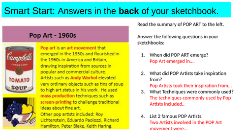 POP Art COVER LESSON