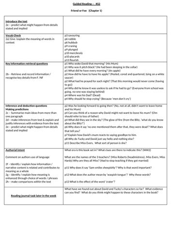 Guided Reading Plans - Friend or Foe