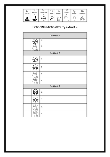 Shared Read Blank Question sheet