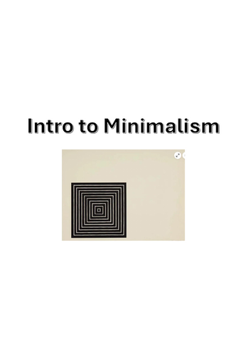 Intro to minimalism - written homework task