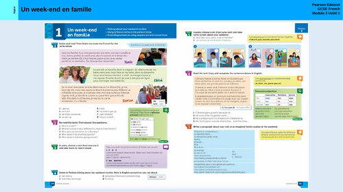 Module 2 Unit 1 Un Week-end En Famille 34-35  New French Edexcel  GCSE 2026