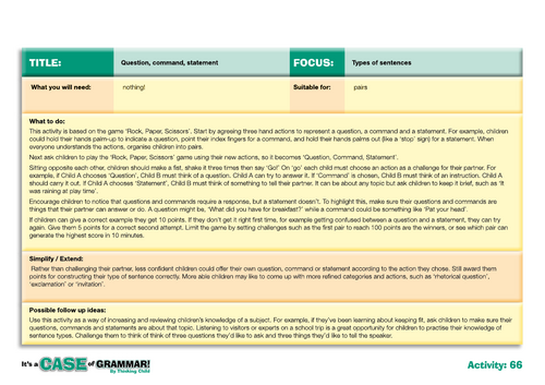 Year 4 Revise: Sentence level (Autumn 1)