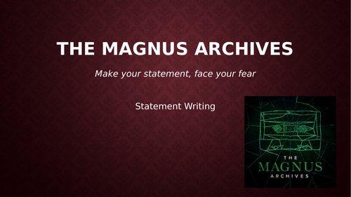 Magnus Archives Podcast Creative Writing