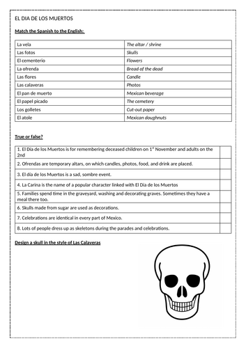 KS2 /3 Spanish: El Dia de los Muertos