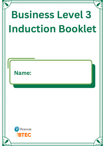 Business Level 3 - Induction Booklet - Initial Assessment