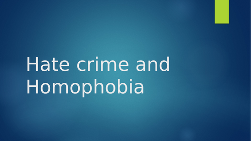 Homophobia and Hate crime | Teaching Resources