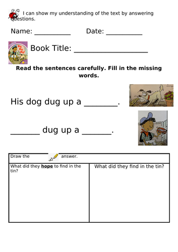 ORT Level 1+ Reading Comprehension - Dig, Dig, Dig!