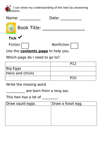 ORT Level 2 Reading Comprehension - Eggs