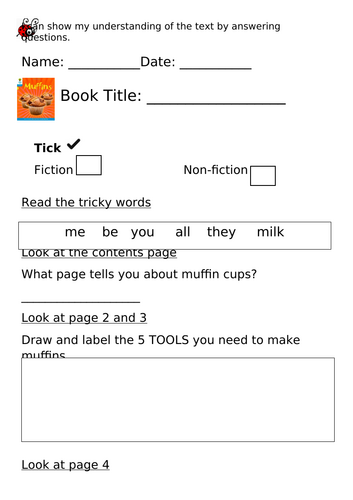 ORT Level 3 Reading Comprehension - Muffins