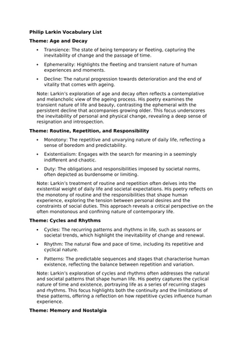 Philip Larkin A Level Revision Pack