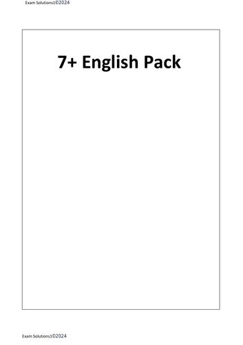 7+ Entrance Papers English Pack with detailed solutions