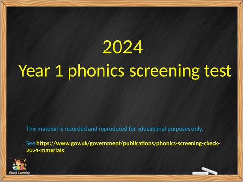 Year 1 Phonic Screening test 2014