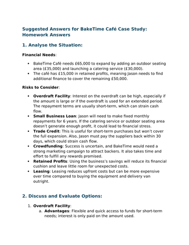 Sources of Finance