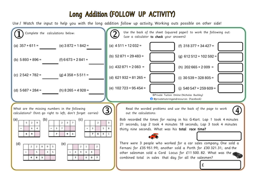 Long Addition (Y5/6)