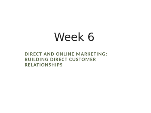 Direct and online marketing