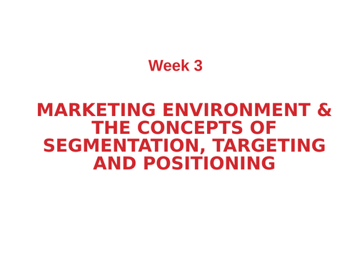 Segmentation Differentiation Targeting and Positioning