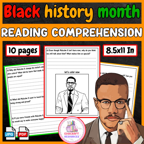 Black History Month Digital resources | Malcolm X Reading Comprehension Passage