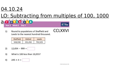 Subtracting from multiples of 1000