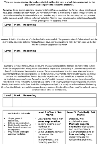 AQA Urban Social Economic & Env Challenges Rio De Janeiro